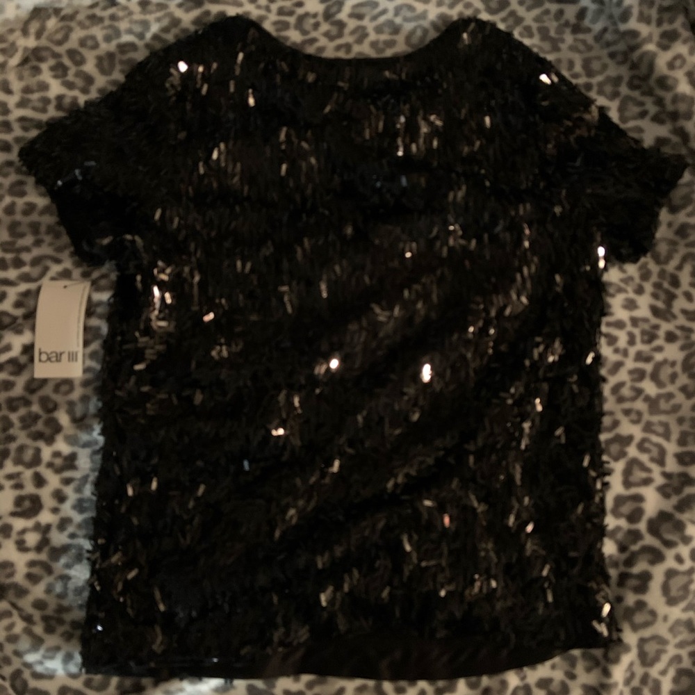 Black sequin top
